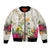 New Zealand Cacatua Galerita Bomber Jacket Aotearoa Cockatoo Tropical Flowers