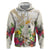 New Zealand Cacatua Galerita Hoodie Aotearoa Cockatoo Tropical Flowers