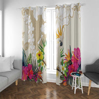 New Zealand Cacatua Galerita Window Curtain Aotearoa Cockatoo Tropical Flowers