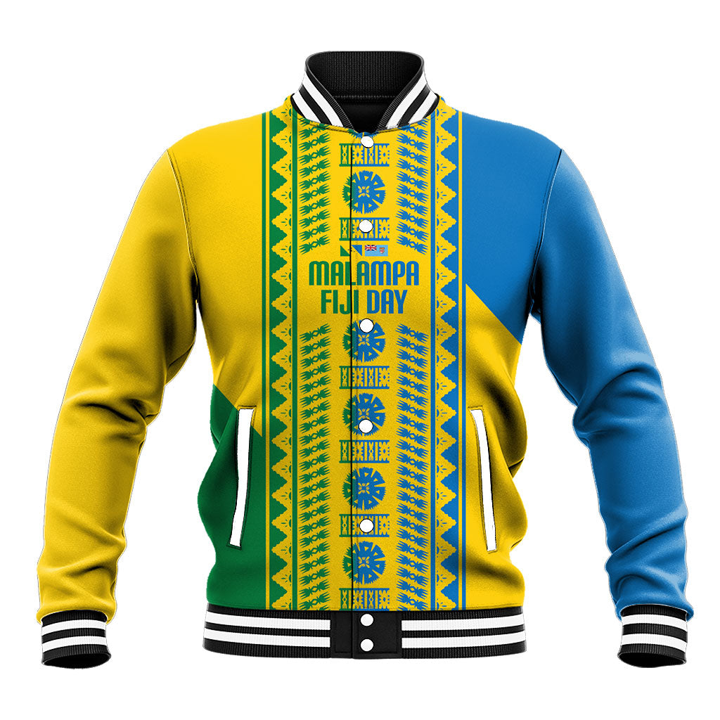 Malampa Fiji Day Baseball Jacket 10 October Together We Grow Tapa Motifs