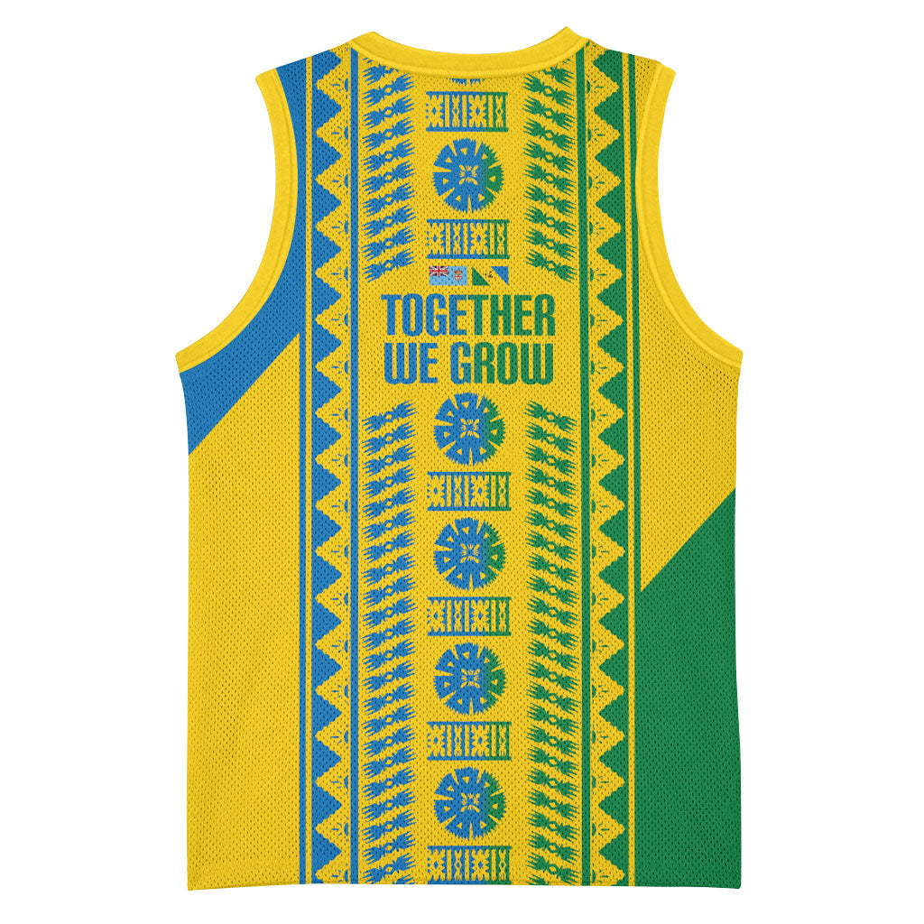 Malampa Fiji Day Basketball Jersey 10 October Together We Grow Tapa Motifs