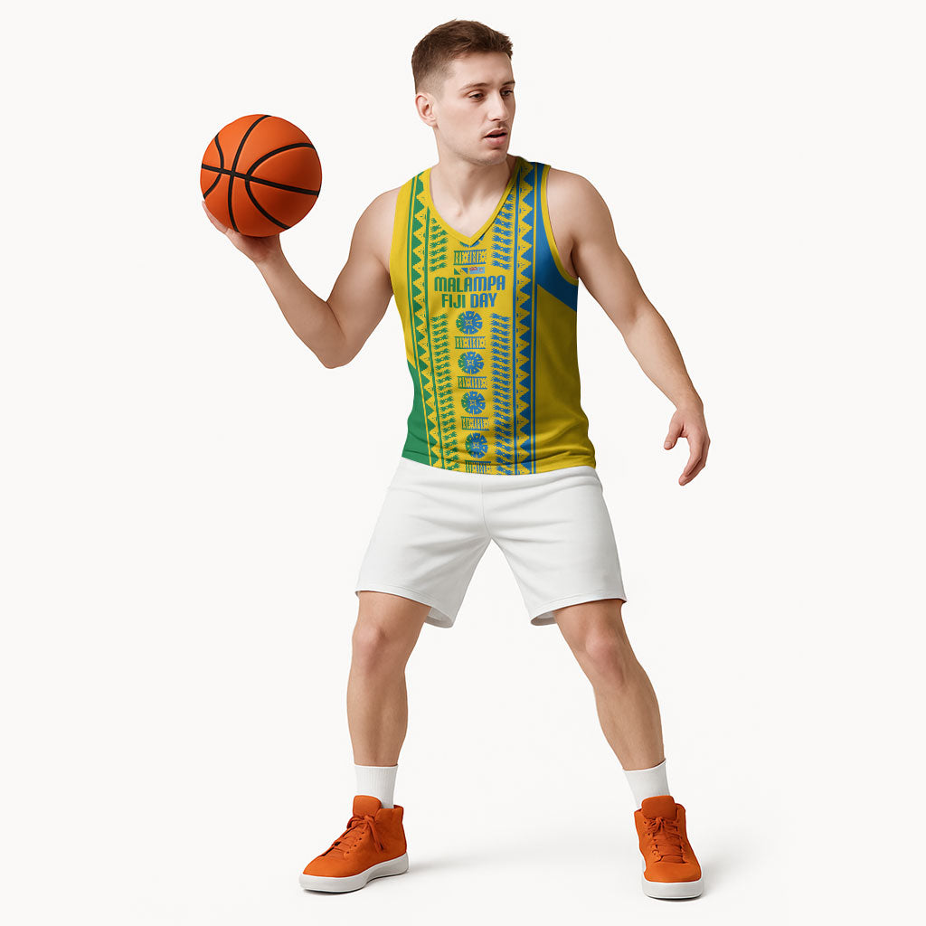 Malampa Fiji Day Basketball Jersey 10 October Together We Grow Tapa Motifs