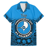 Personalised Yap Constitution Day Family Matching Mermaid Dress and Hawaiian Shirt FSM Seal Happy 24 December LT14 Dad's Shirt - Short Sleeve Blue - Polynesian Pride