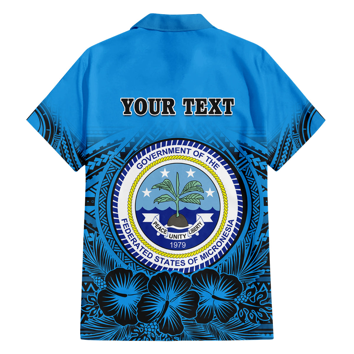 Personalised Yap Constitution Day Family Matching Off Shoulder Maxi Dress and Hawaiian Shirt FSM Seal Happy 24 December LT14 - Polynesian Pride