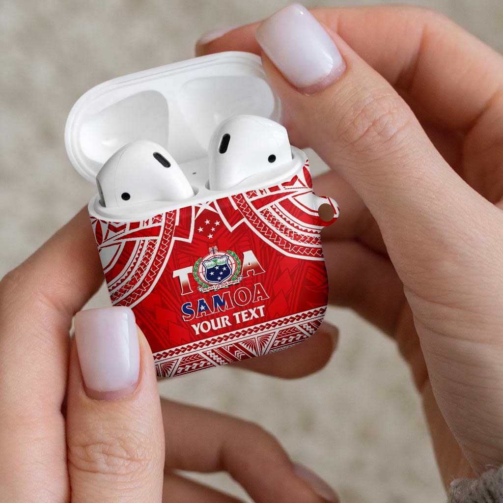 Samoa Rugby Custom AirPods Case Toa Samoa Pacific Sporty Red - Polynesian Pride