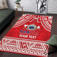 Samoa Rugby Custom Area Rug Toa Samoa Pacific Sporty Red - Polynesian Pride