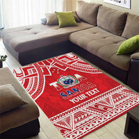 Samoa Rugby Custom Area Rug Toa Samoa Pacific Sporty Red - Polynesian Pride