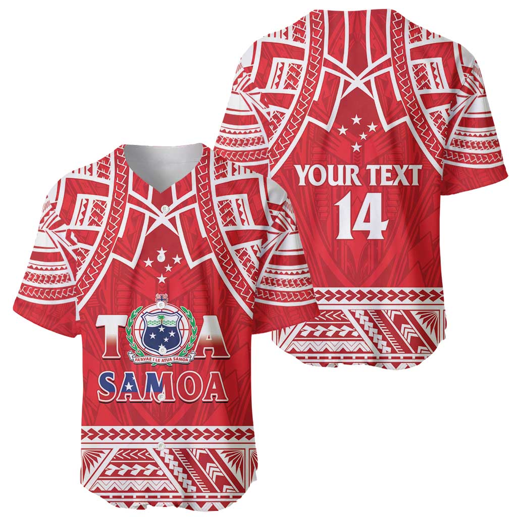 Samoa Rugby Custom Baseball Jersey Toa Samoa Pacific Sporty Red - Polynesian Pride