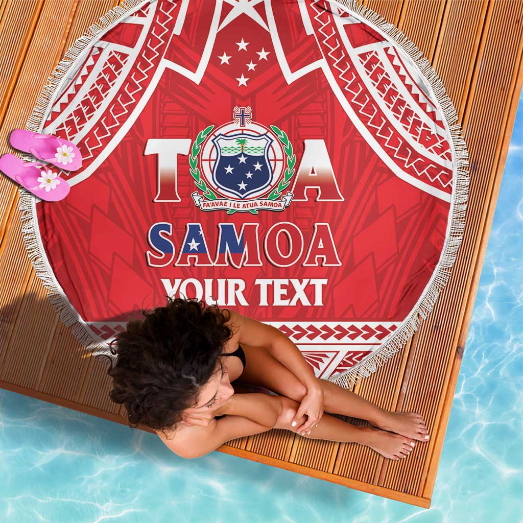 Samoa Rugby Custom Beach Blanket Toa Samoa Pacific Sporty Red - Polynesian Pride