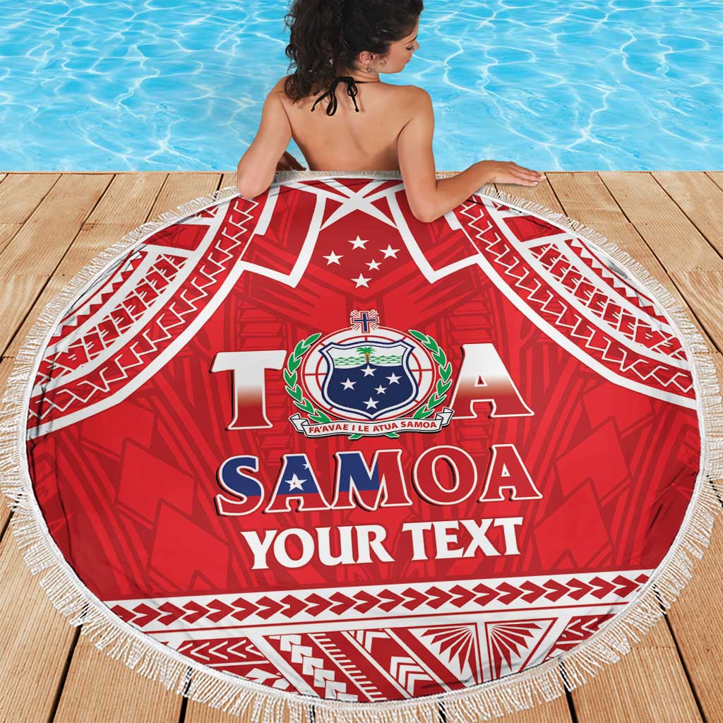 Samoa Rugby Custom Beach Blanket Toa Samoa Pacific Sporty Red - Polynesian Pride