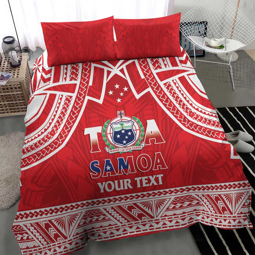 Samoa Rugby Custom Bedding Set Toa Samoa Pacific Sporty Red - Polynesian Pride