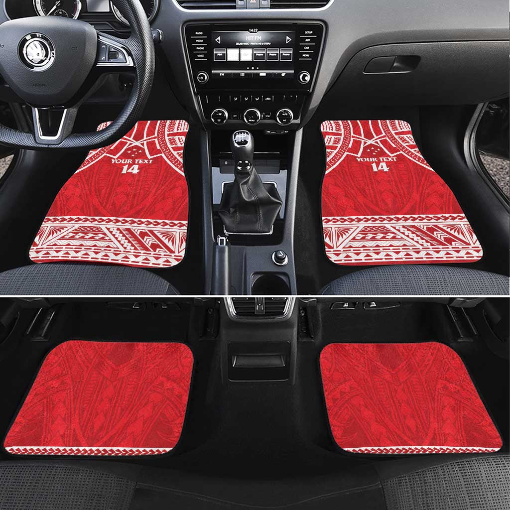 Samoa Rugby Custom Car Mats Toa Samoa Pacific Sporty Red - Polynesian Pride