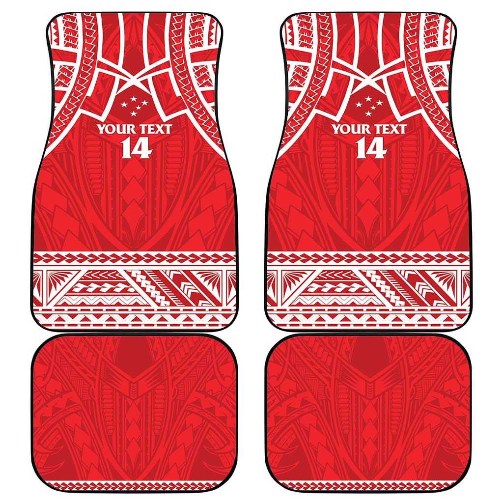 Samoa Rugby Custom Car Mats Toa Samoa Pacific Sporty Red - Polynesian Pride