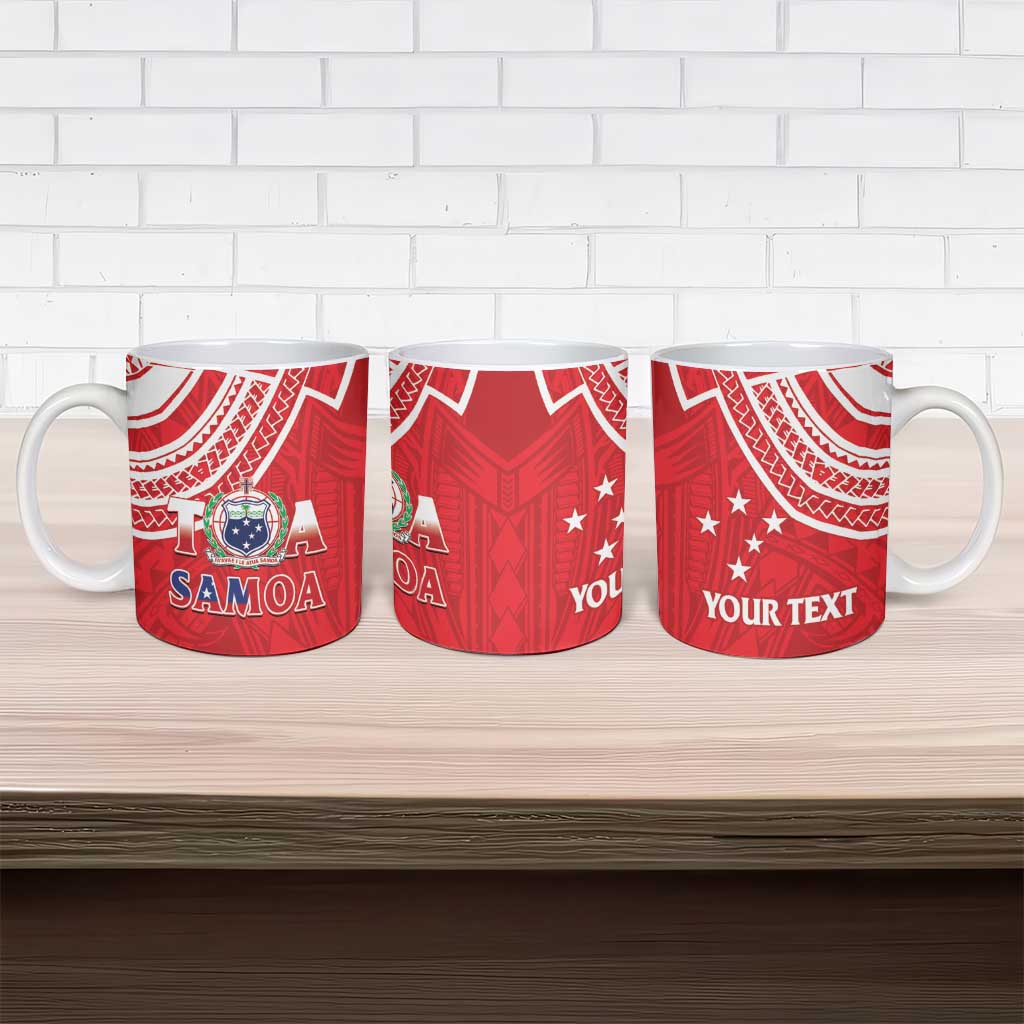 Samoa Rugby Custom Ceramic Mug Toa Samoa Pacific Sporty Red - Polynesian Pride