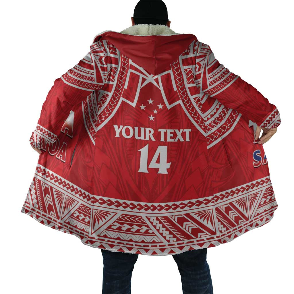 Samoa Rugby Custom Cloak Toa Samoa Pacific Sporty Red - Polynesian Pride