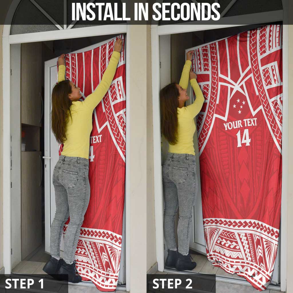 Samoa Rugby Custom Door Cover Toa Samoa Pacific Sporty Red - Polynesian Pride