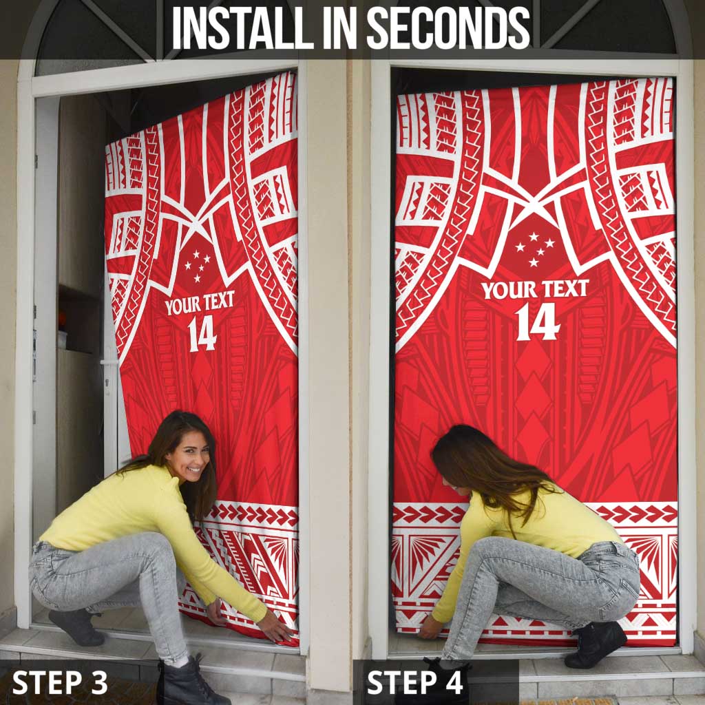 Samoa Rugby Custom Door Cover Toa Samoa Pacific Sporty Red - Polynesian Pride