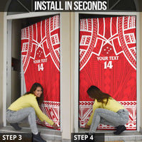 Samoa Rugby Custom Door Cover Toa Samoa Pacific Sporty Red - Polynesian Pride