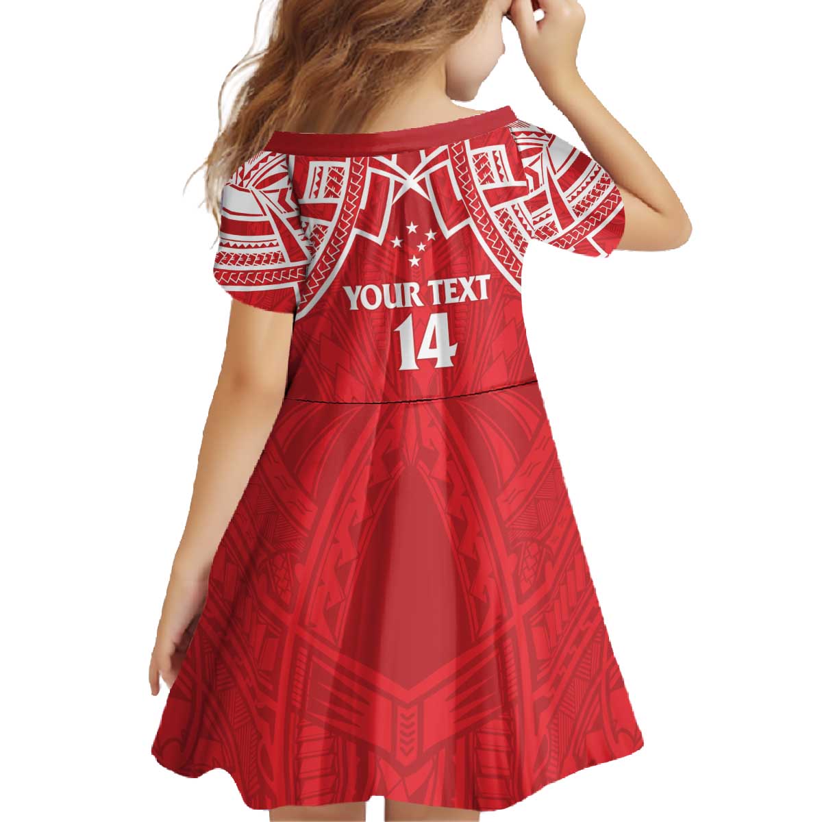 Samoa Rugby Custom Family Matching Off The Shoulder Long Sleeve Dress and Hawaiian Shirt Toa Samoa Pacific Sporty Red - Polynesian Pride