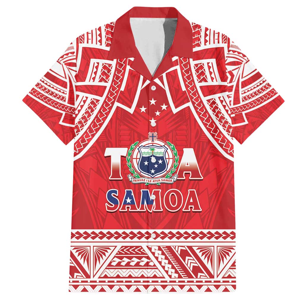Samoa Rugby Custom Family Matching Tank Maxi Dress and Hawaiian Shirt Toa Samoa Pacific Sporty Red - Polynesian Pride