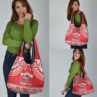 Samoa Rugby Custom Grocery Bag Toa Samoa Pacific Sporty Red - Polynesian Pride
