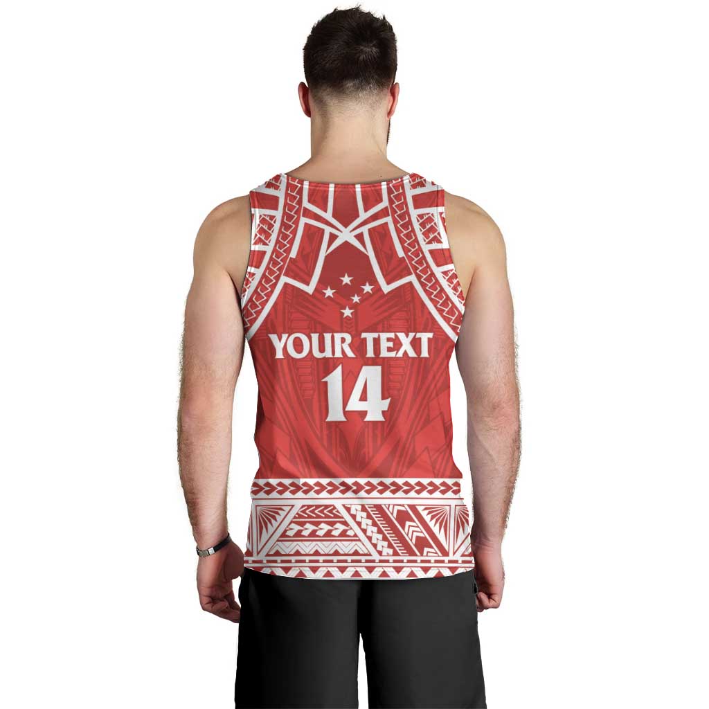 Samoa Rugby Custom Men Tank Top Toa Samoa Pacific Sporty Red - Polynesian Pride