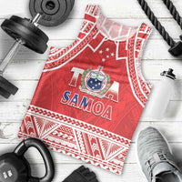 Samoa Rugby Custom Men Tank Top Toa Samoa Pacific Sporty Red - Polynesian Pride