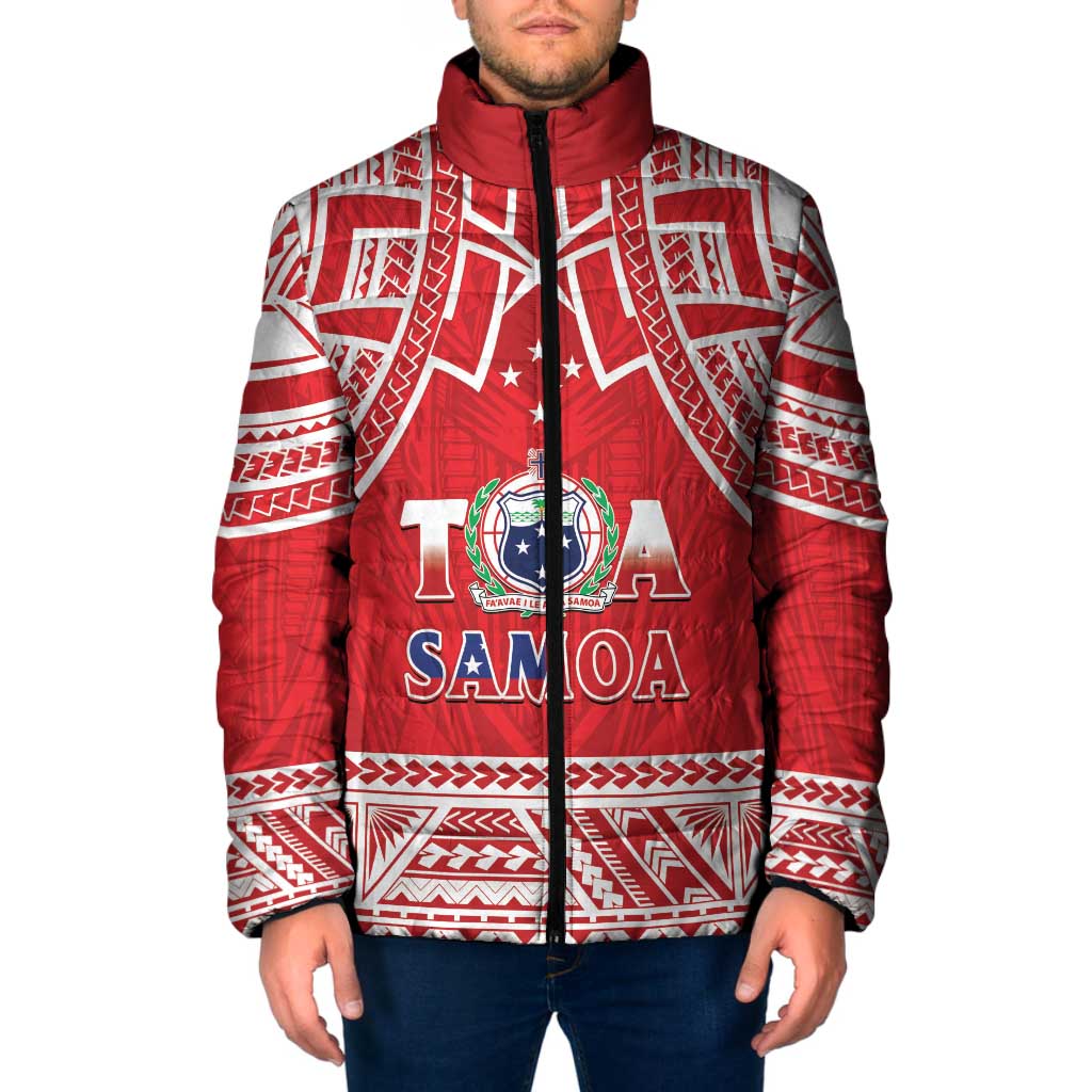 Samoa Rugby Custom Padded Jacket Toa Samoa Pacific Sporty Red - Polynesian Pride