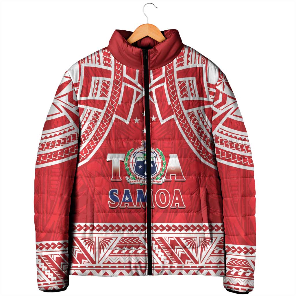 Samoa Rugby Custom Padded Jacket Toa Samoa Pacific Sporty Red - Polynesian Pride