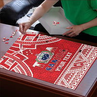 Samoa Rugby Custom Puzzle Toa Samoa Pacific Sporty Red - Polynesian Pride