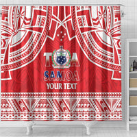 Samoa Rugby Custom Shower Curtain Toa Samoa Pacific Sporty Red - Polynesian Pride