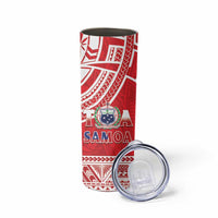 Samoa Rugby Custom Skinny Tumbler Toa Samoa Pacific Sporty Red - Polynesian Pride