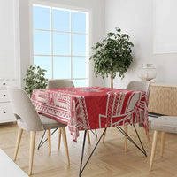 Samoa Rugby Custom Tablecloth Toa Samoa Pacific Sporty Red - Polynesian Pride