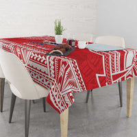 Samoa Rugby Custom Tablecloth Toa Samoa Pacific Sporty Red - Polynesian Pride