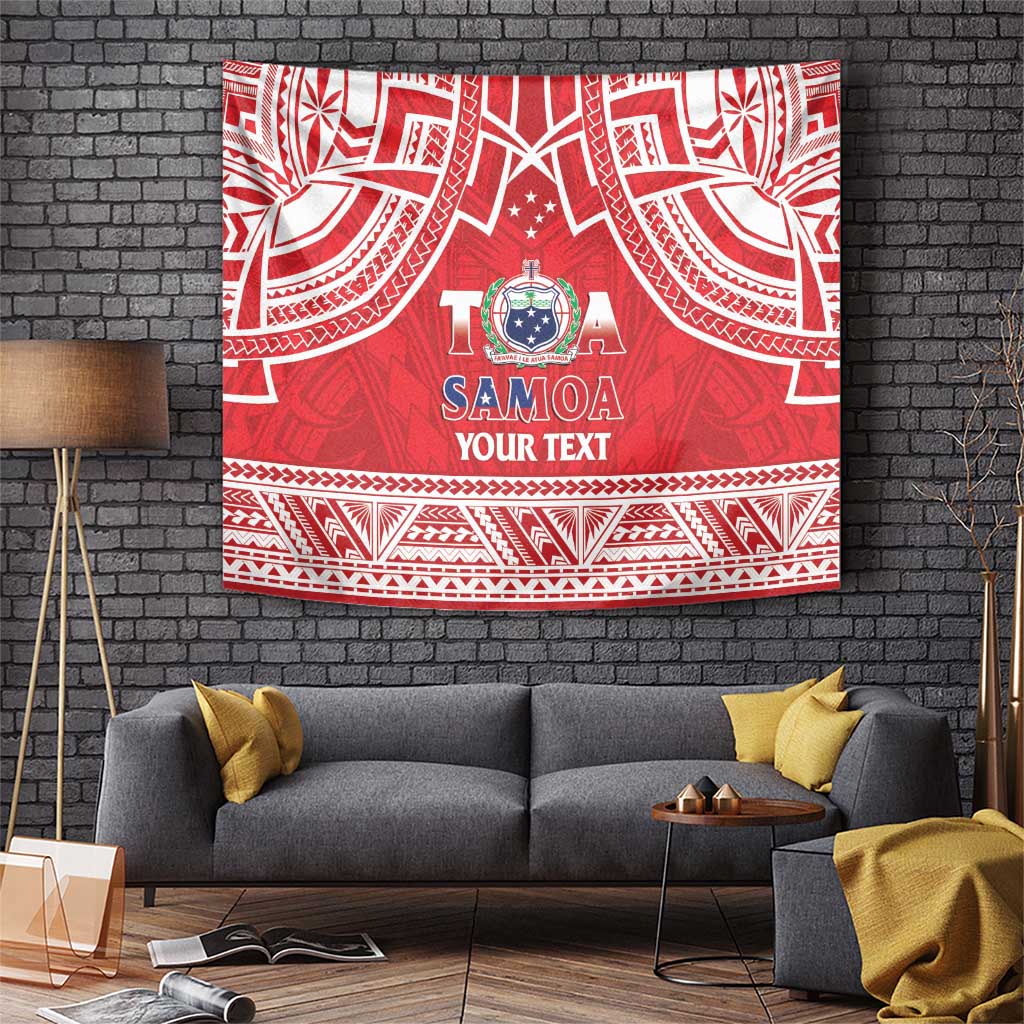 Samoa Rugby Custom Tapestry Toa Samoa Pacific Sporty Red - Polynesian Pride