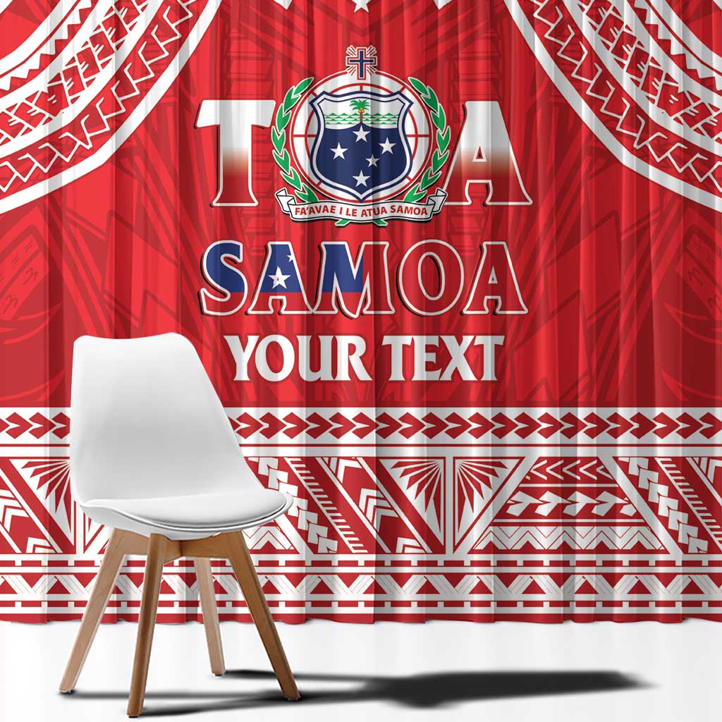 Samoa Rugby Custom Window Curtain Toa Samoa Pacific Sporty Red - Polynesian Pride