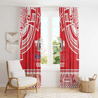 Samoa Rugby Custom Window Curtain Toa Samoa Pacific Sporty Red - Polynesian Pride