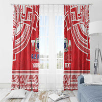 Samoa Rugby Custom Window Curtain Toa Samoa Pacific Sporty Red - Polynesian Pride