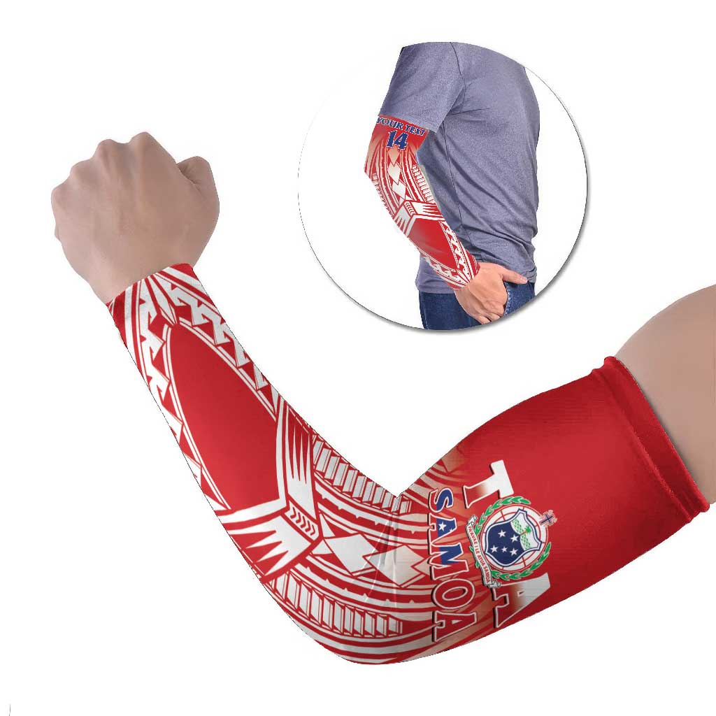 Toa Samoa Rugby Custom Arm Sleeves Samoa mo Samoa Polynesian Pacific Red - Polynesian Pride