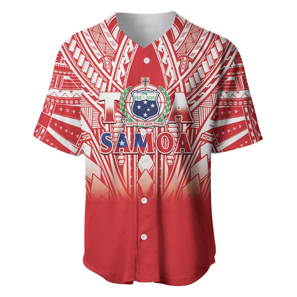Toa Samoa Rugby Custom Baseball Jersey Samoa mo Samoa Polynesian Pacific Red - Polynesian Pride