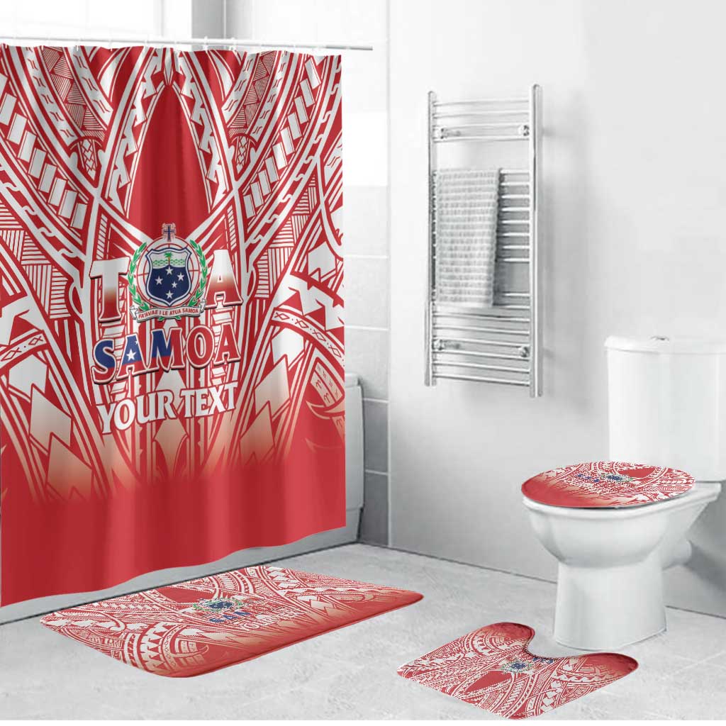Toa Samoa Rugby Custom Bathroom Set Samoa mo Samoa Polynesian Pacific Red - Polynesian Pride
