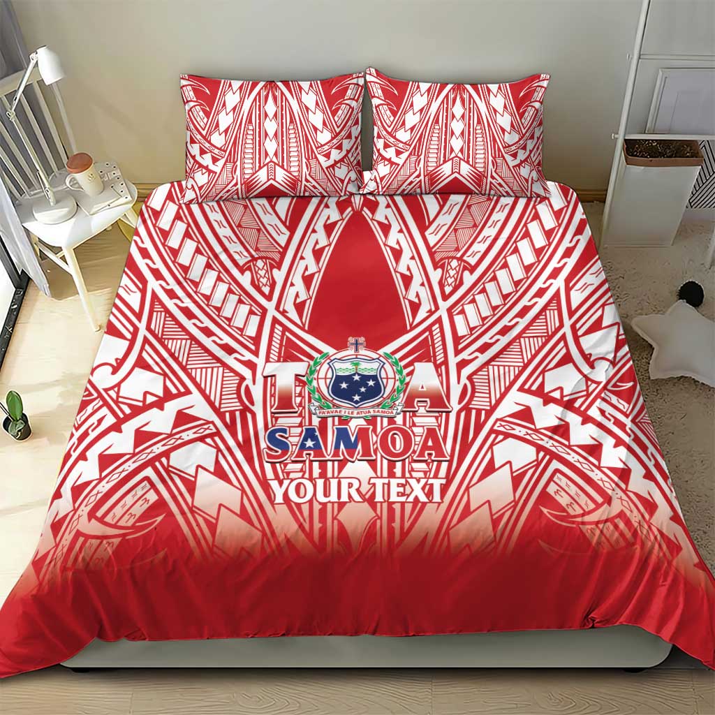 Toa Samoa Rugby Custom Bedding Set Samoa mo Samoa Polynesian Pacific Red - Polynesian Pride