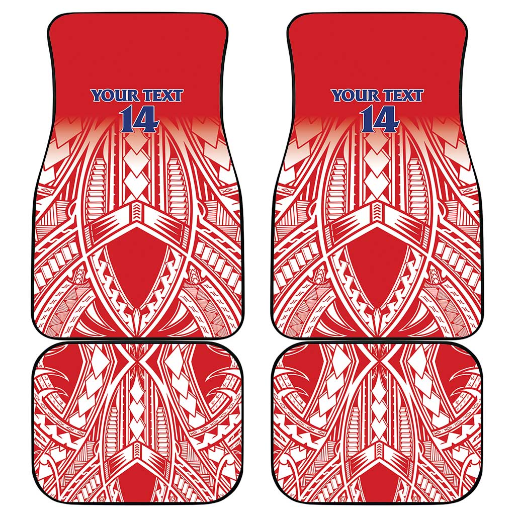 Toa Samoa Rugby Custom Car Mats Samoa mo Samoa Polynesian Pacific Red - Polynesian Pride