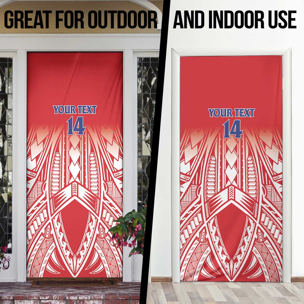 Toa Samoa Rugby Custom Door Cover Samoa mo Samoa Polynesian Pacific Red - Polynesian Pride