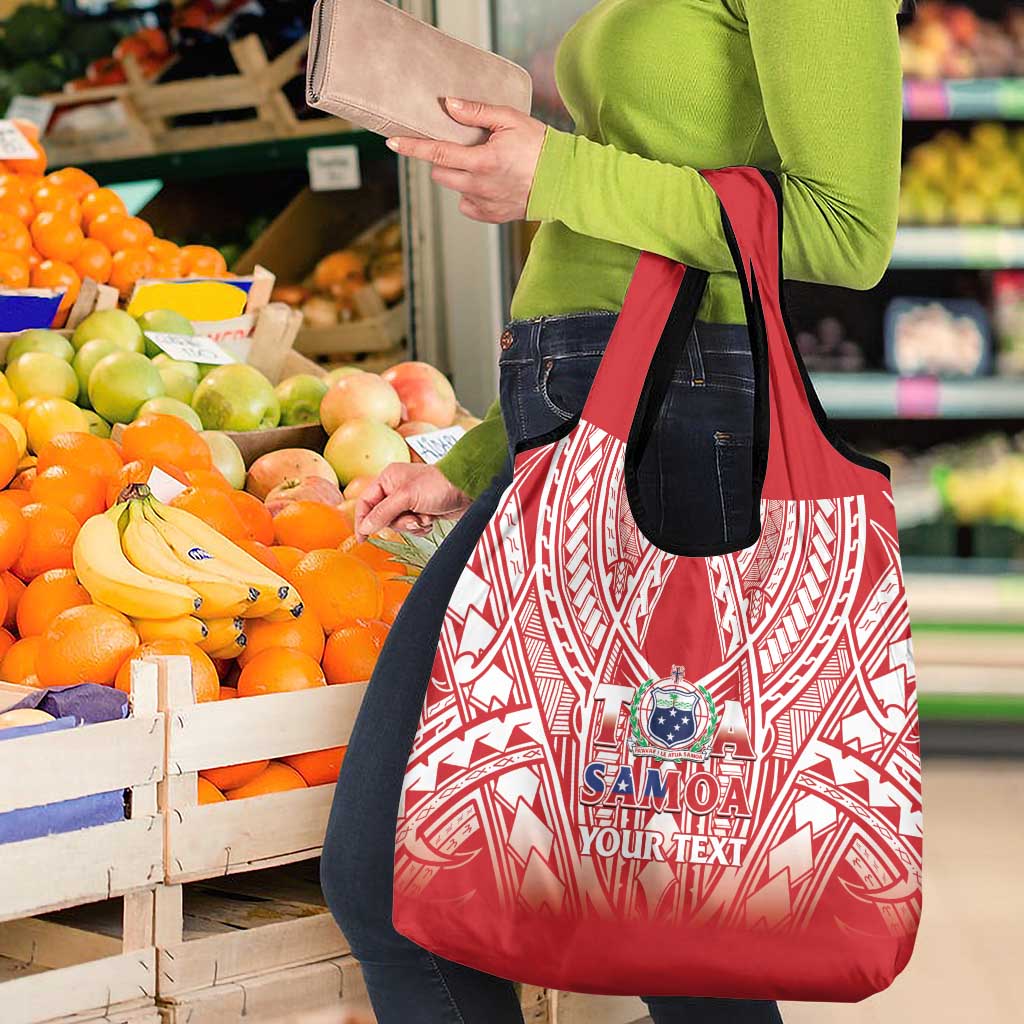 Toa Samoa Rugby Custom Grocery Bag Samoa mo Samoa Polynesian Pacific Red - Polynesian Pride