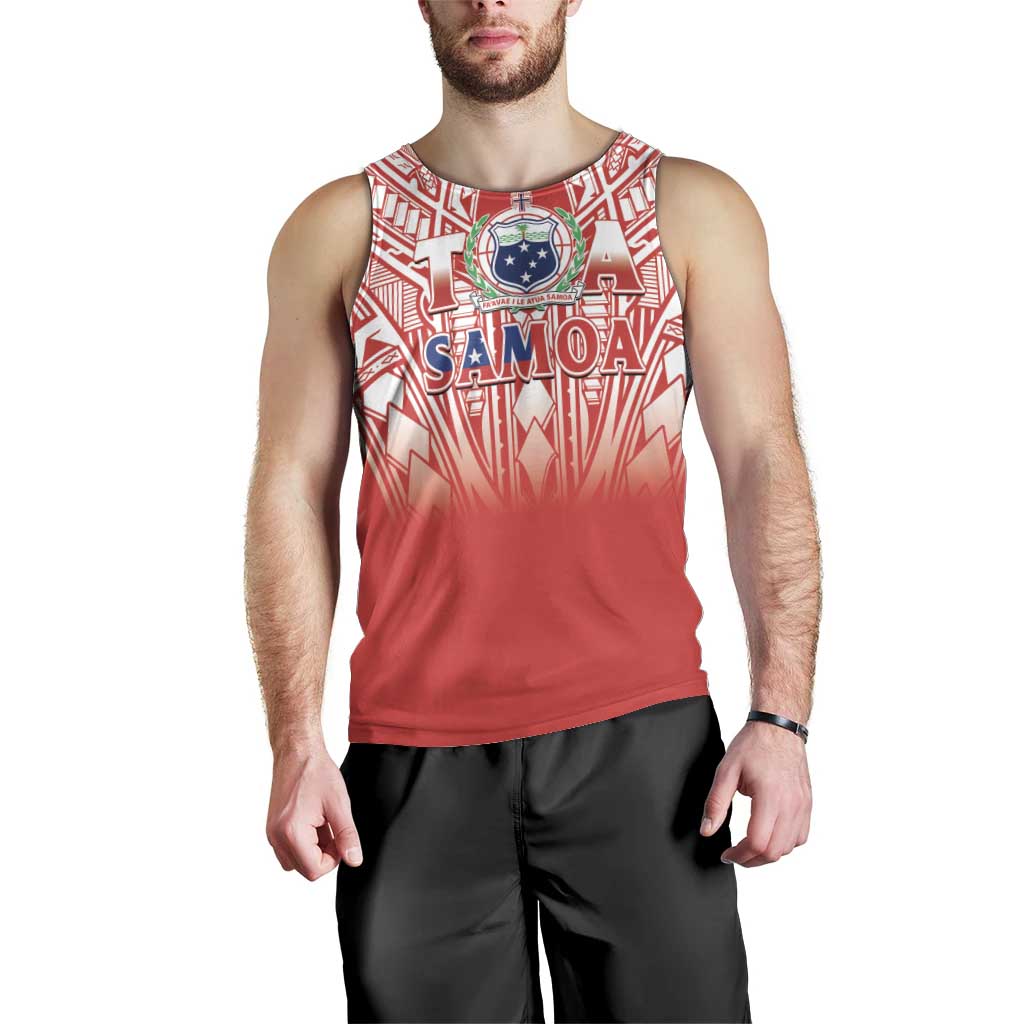 Toa Samoa Rugby Custom Men Tank Top Samoa mo Samoa Polynesian Pacific Red - Polynesian Pride