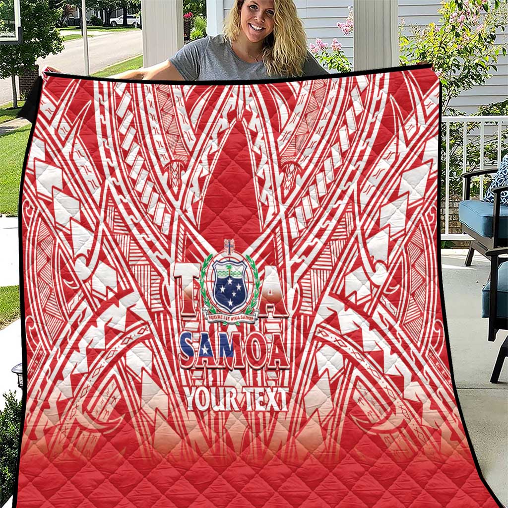 Toa Samoa Rugby Custom Quilt Samoa mo Samoa Polynesian Pacific Red - Polynesian Pride