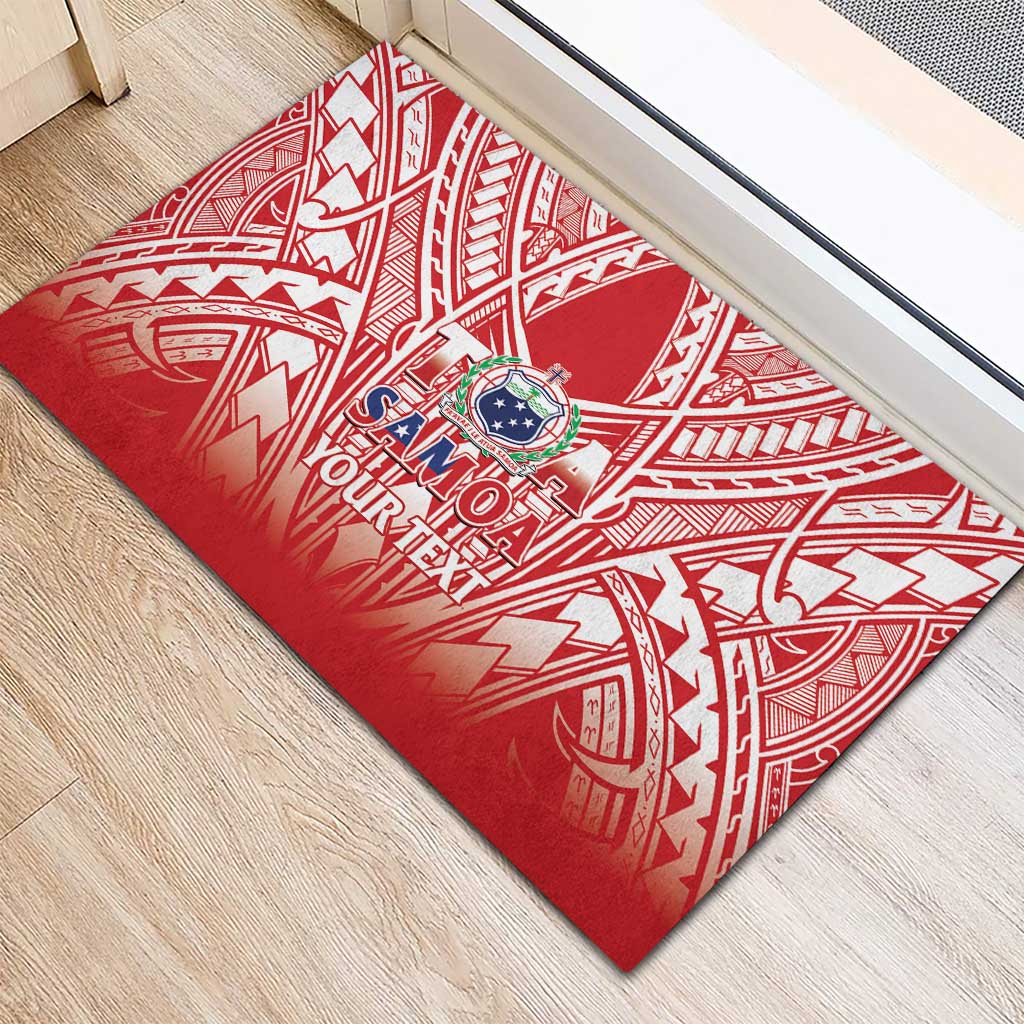 Toa Samoa Rugby Custom Rubber Doormat Samoa mo Samoa Polynesian Pacific Red - Polynesian Pride