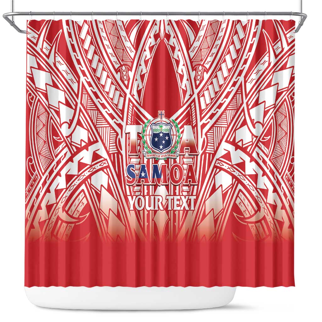 Toa Samoa Rugby Custom Shower Curtain Samoa mo Samoa Polynesian Pacific Red - Polynesian Pride