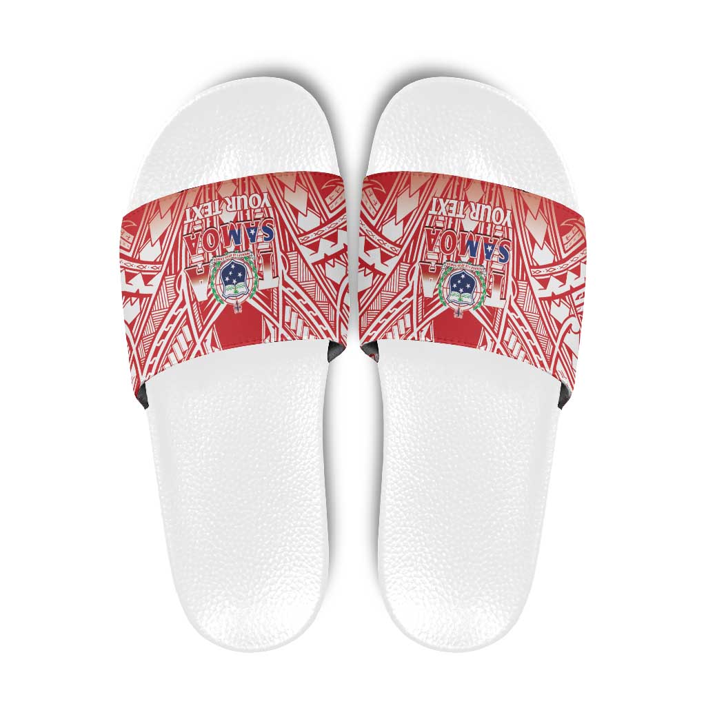 Toa Samoa Rugby Custom Slide Sandals Samoa mo Samoa Polynesian Pacific Red - Polynesian Pride